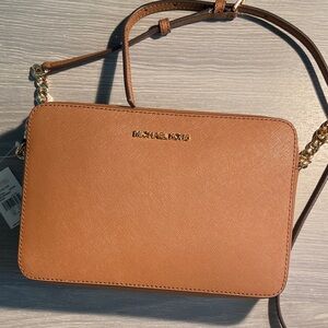 Michael Kors Brown Crossbody Bag with Gold Accents